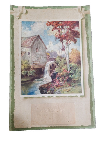 Vintage 1924 calendar print - vintage,