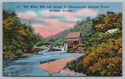 Postcard old water mill - mill, and