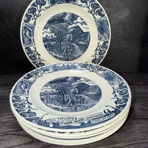 Vtg set blue - 6, transferware